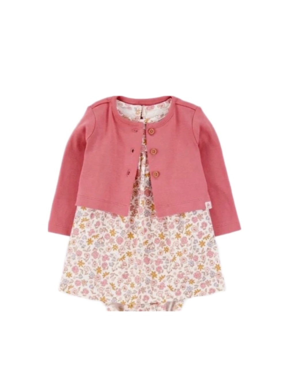 Carter' Baby Girls Printed Dress and Cardigan Set Size 9 months